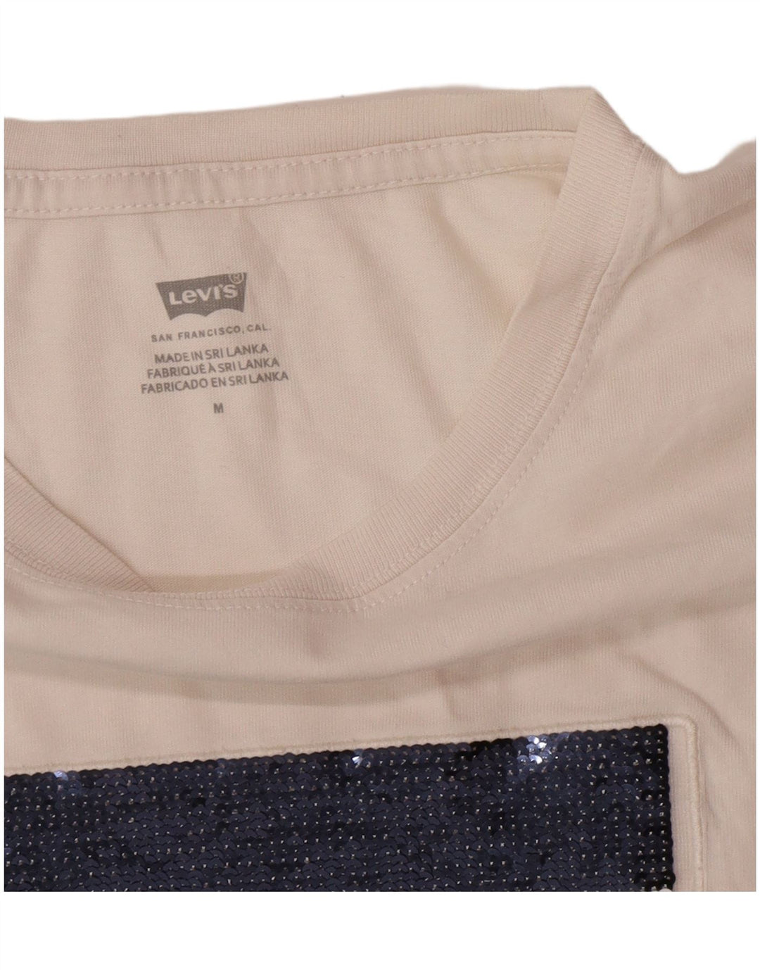Levi's - Camiseta gráfica para mujer, talla 40, talla mediana, color blanco
