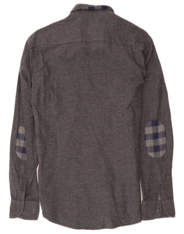 Camisa Massimo Dutti Hombre Large Gris Espiga