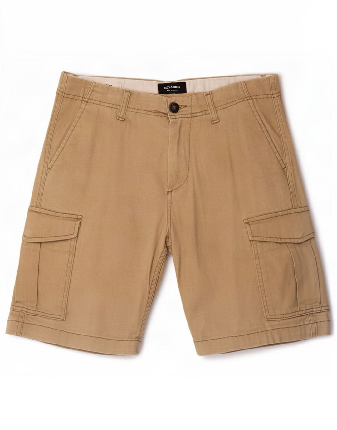 Jack & Jones Mens Cargo Shorts Small W32 Algodón Beige