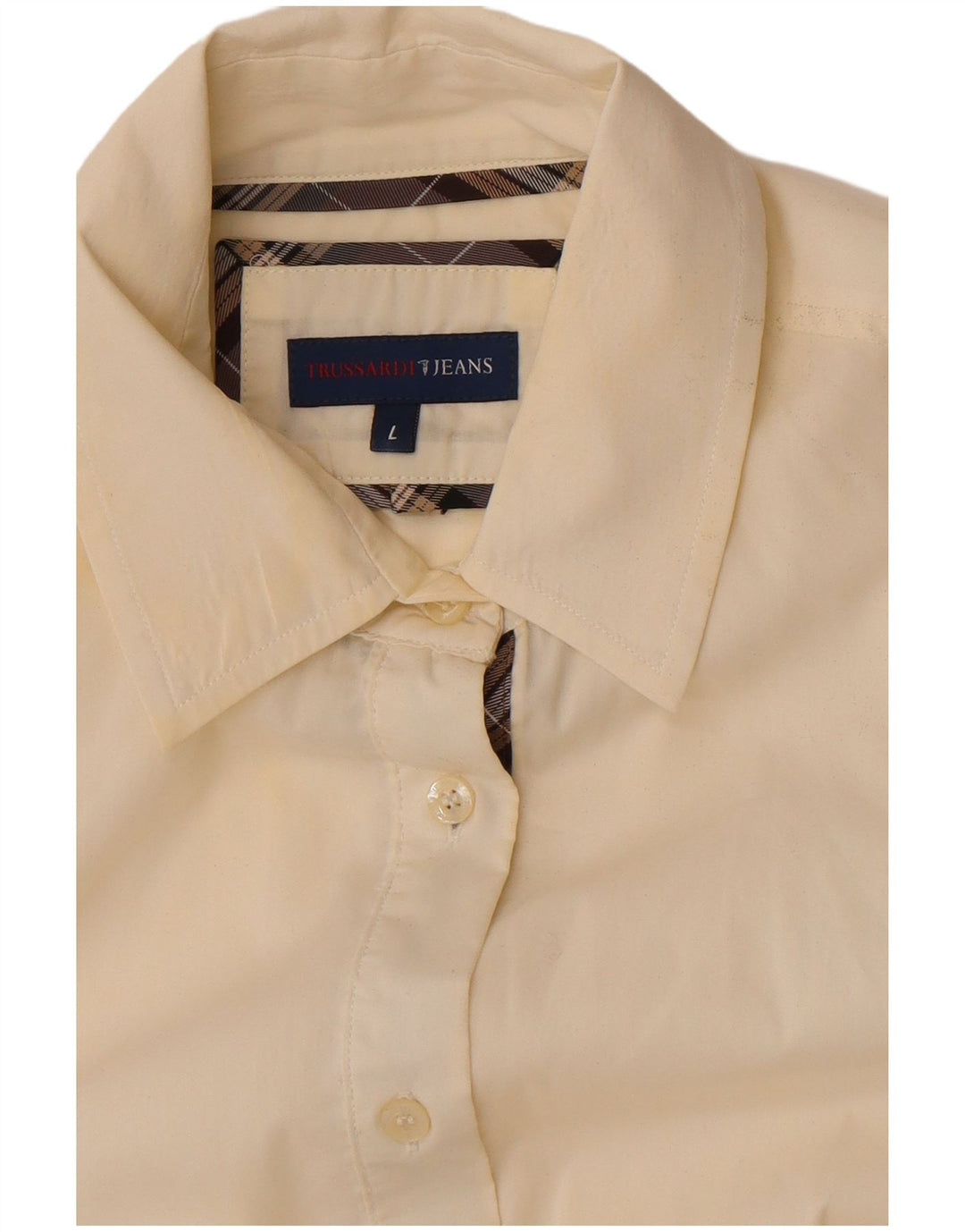 Trussardi Jeans Camisa Mujer UK 46 Large Off White