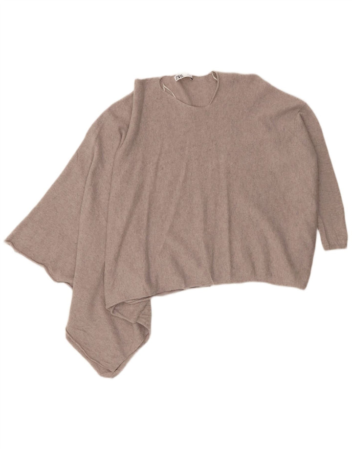 Zara Suéter Asimétrico con Cuello Redondo para Mujer UK 44 Gris Medio
