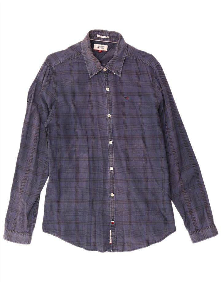 Camisa Tommy Hilfiger Hombre Algodón Azul Marino Mediano A Cuadros