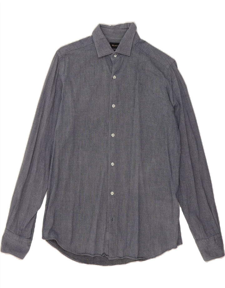 MASSIMO DUTTI Mens Tessuto Italiano Shirt Small Blue Vintage Massimo Dutti and Second-Hand Massimo Dutti from Messina Hembry 