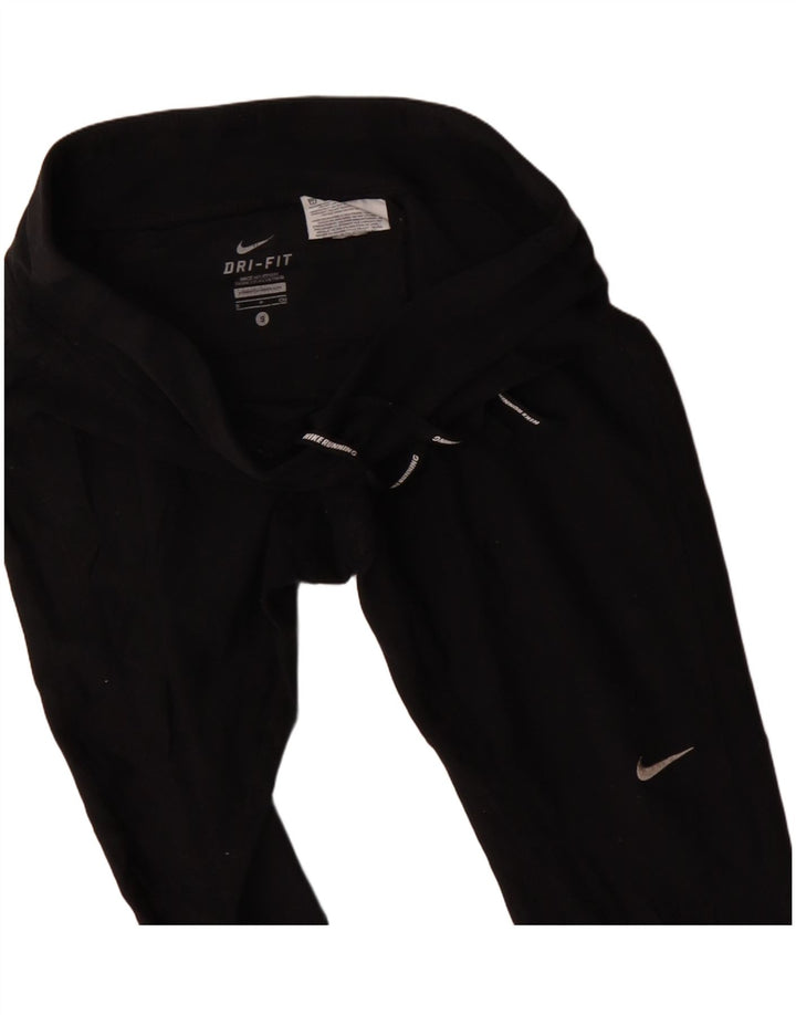 Nike Mujer Dri Fit Chándal Pantalones UK 10 Pequeño Poliéster Negro