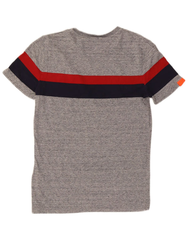 Superdry Camiseta para hombre Top Small de algodón con bloques de color gris