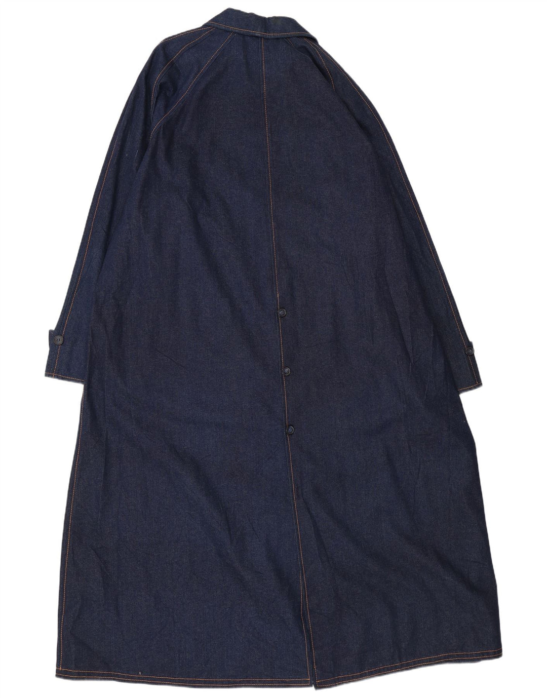 VINTAGE Hombres Abrigo de mezclilla de gran tamaño Reino Unido 18 XL Azul marino