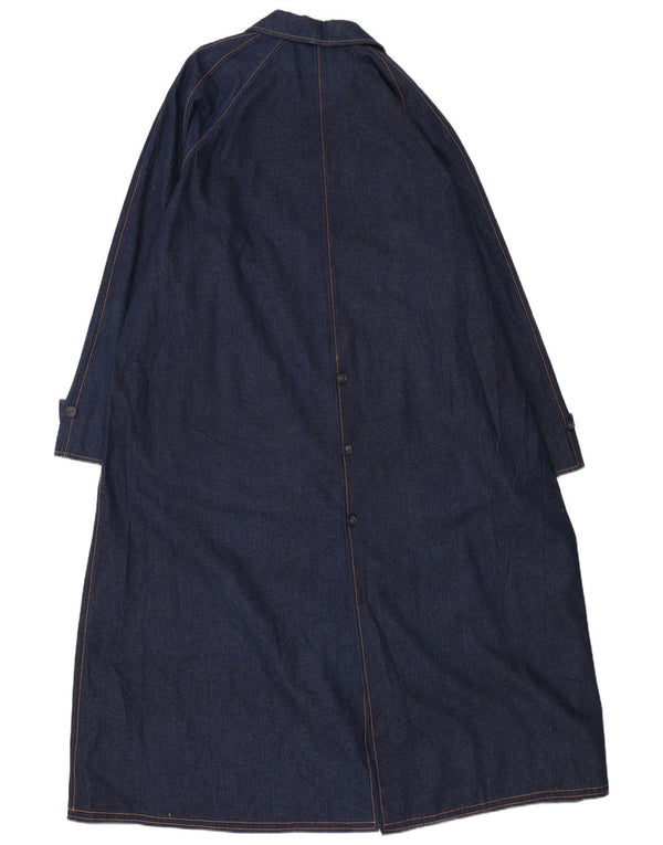 VINTAGE Hombres Abrigo de mezclilla de gran tamaño Reino Unido 18 XL Azul marino