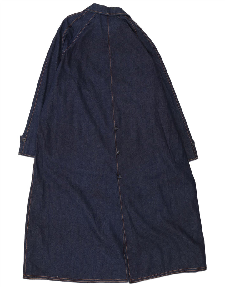 VINTAGE Hombres Abrigo de mezclilla de gran tamaño Reino Unido 18 XL Azul marino