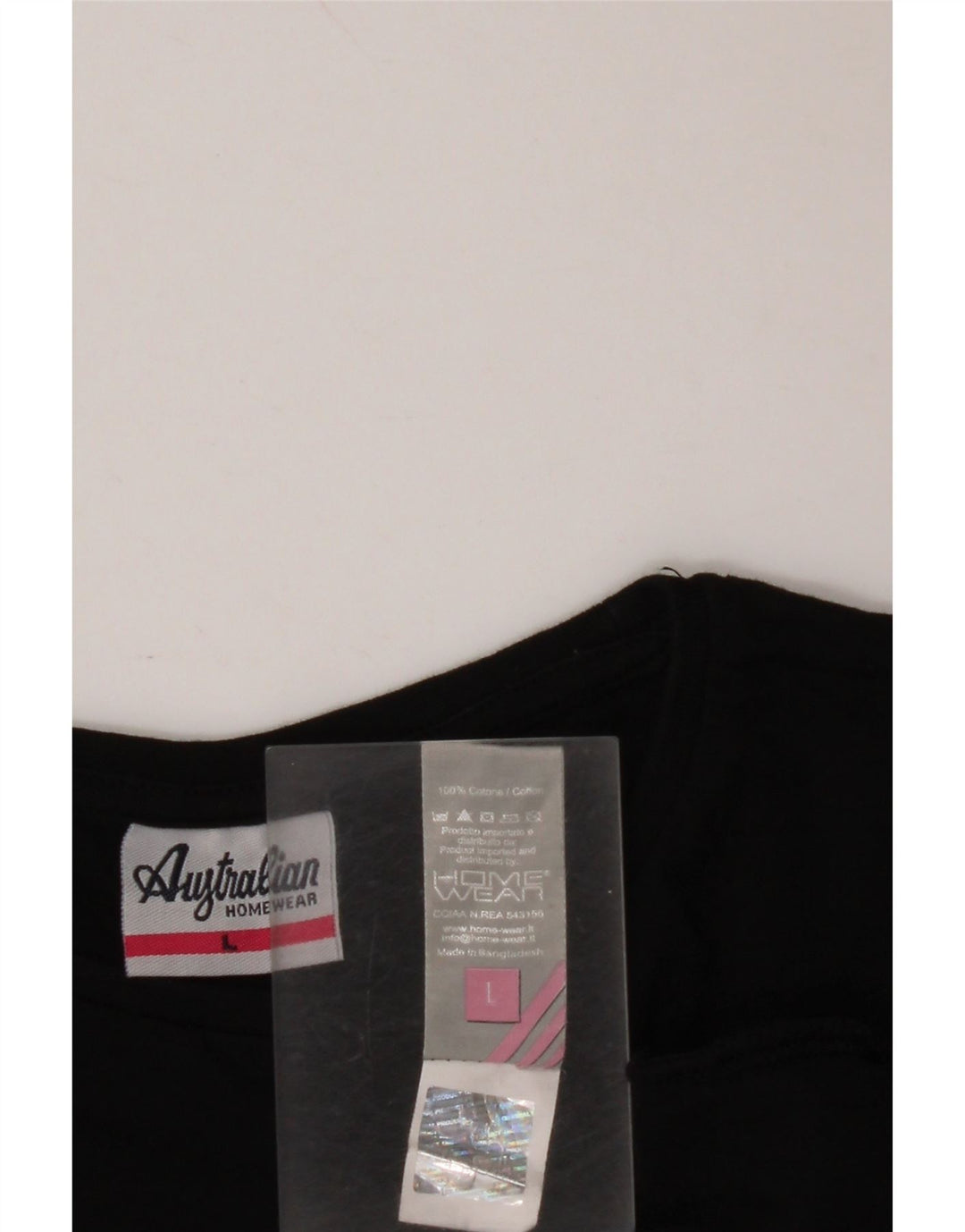 AUSTRALIAN L'ALPINA Camiseta para mujer Top UK 16 Grande Algodón Negro