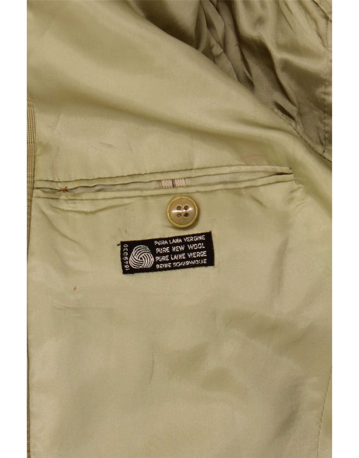 Prestigio Chaqueta tipo blazer de 2 botones para hombre UK 38 Lana a cuadros verde medio
