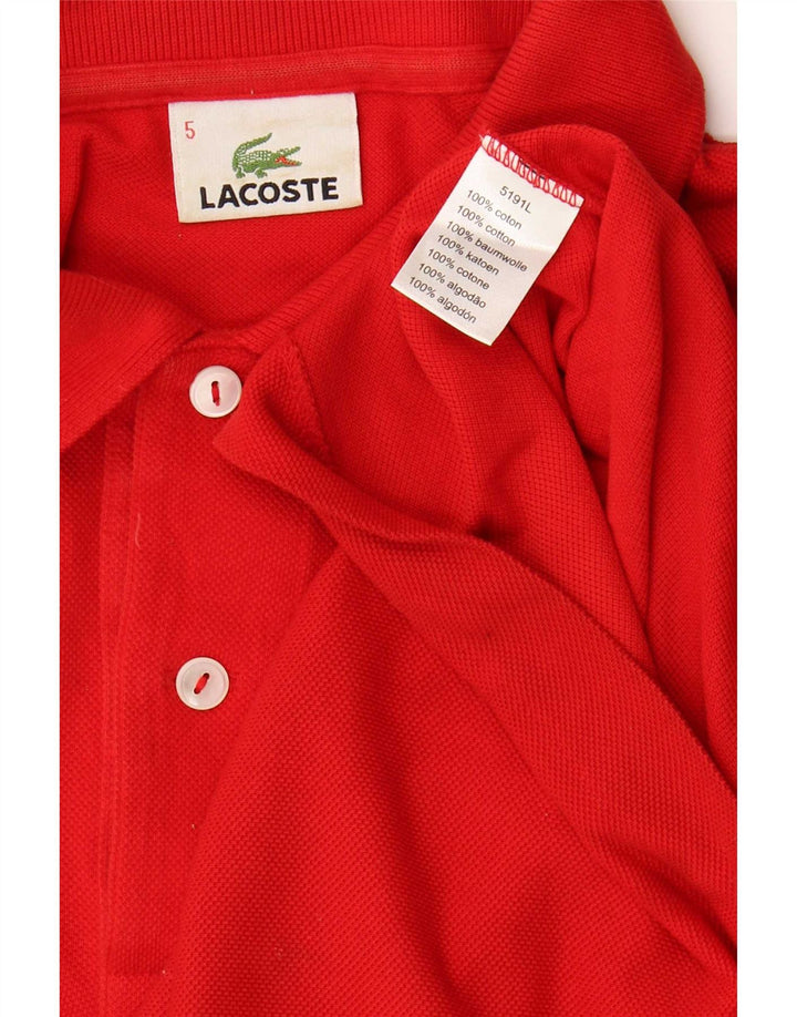 Polo Lacoste para hombre talla 5 grande algodón rojo