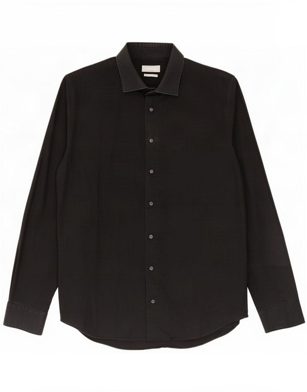 Michael Kors Camisa de corte regular para hombre Talla 16 41 Grande Negro Algodón Clásico