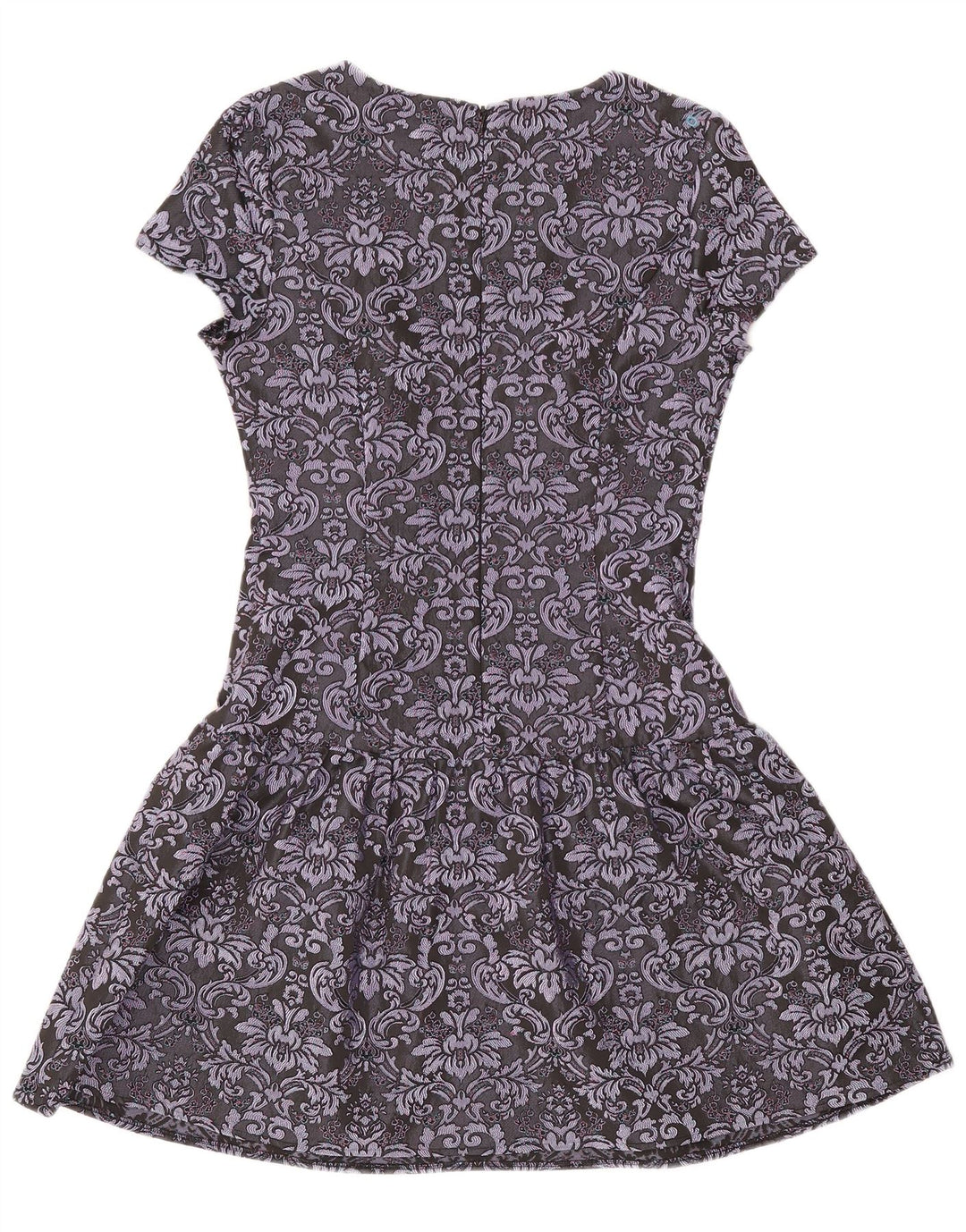Monsoon Vestido acampanado para mujer UK 40 Pequeño Gris Paisley Poliéster