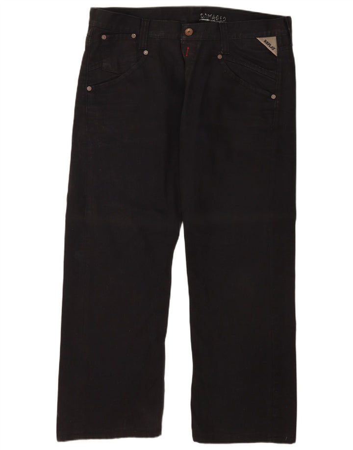 Replay Vaqueros rectos para hombre W38 L32 Algodón negro