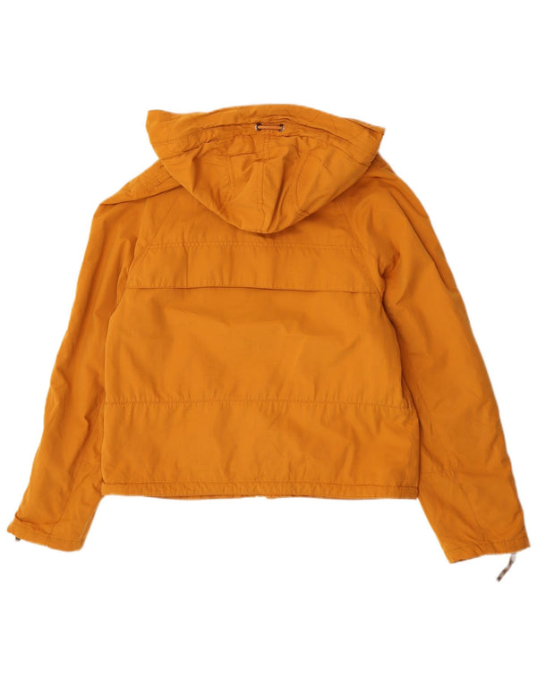 Zara Chaqueta cortavientos holgada con capucha para mujer UK 6 XS Poliéster amarillo