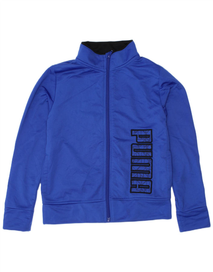 Puma Boys Graphic Chándal Top Chaqueta 6-7 Años Azul Poliéster