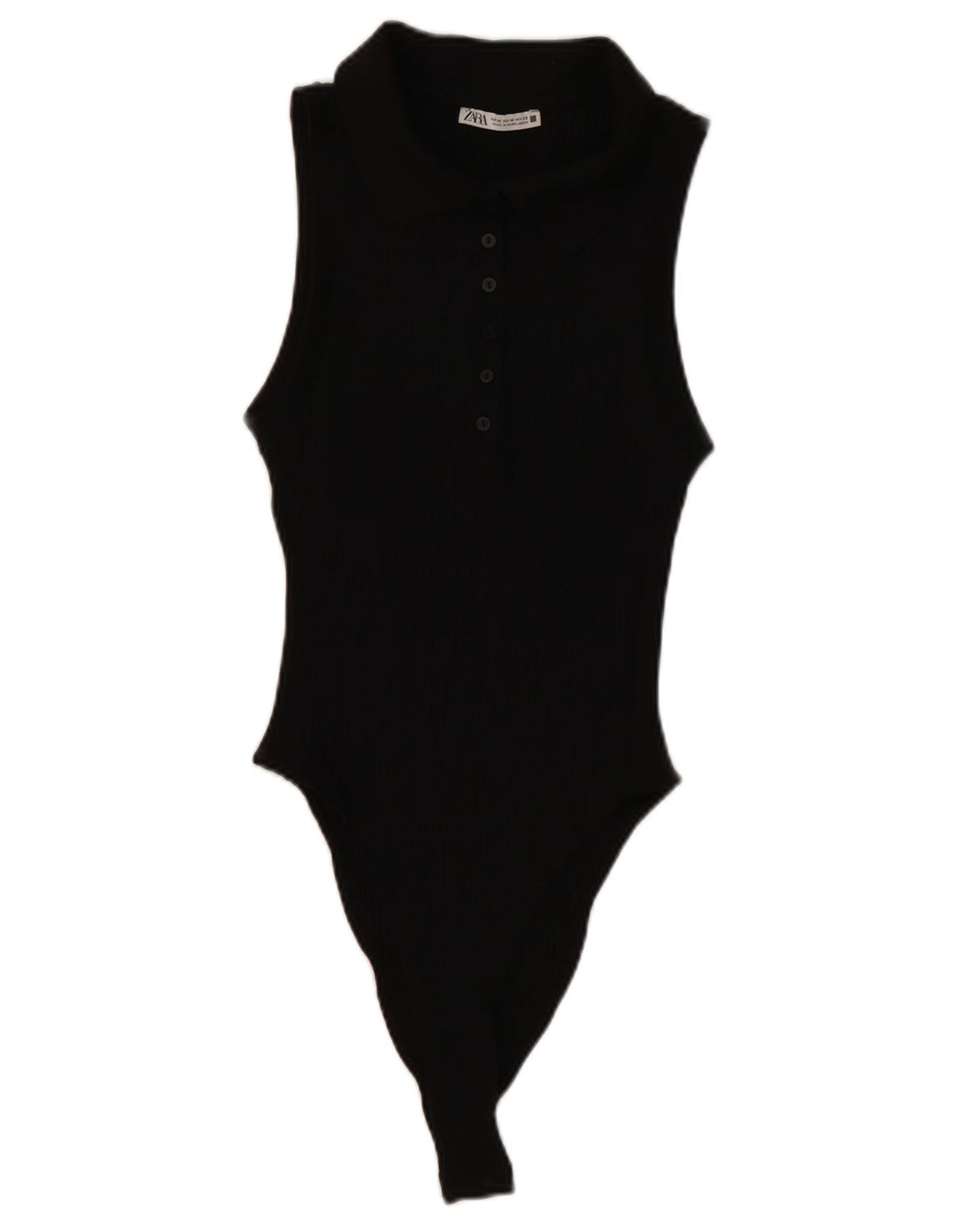 ZARA Womens Sleeveless Bodysuit UK 12 Medium Black