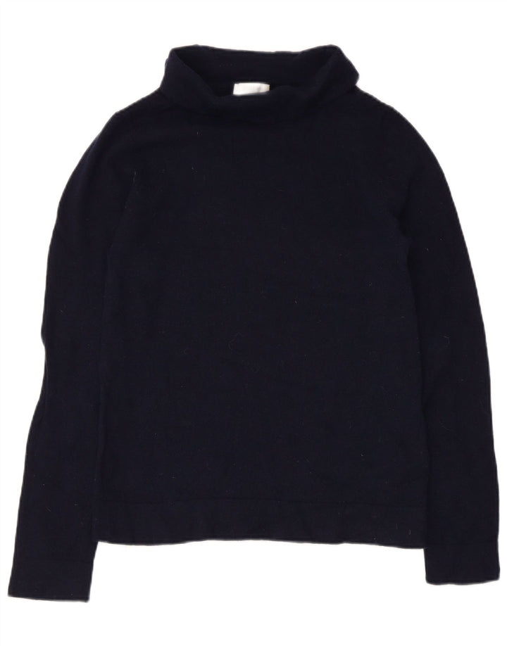 Hobbs Jersey de cuello vuelto para mujer UK 12 Medium Navy Blue Wool