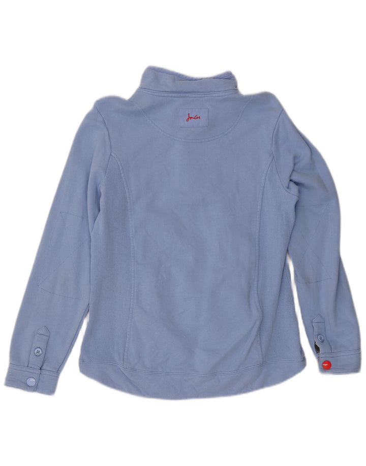 Joules - Sudadera con cuello y botones para mujer, talla 40, algodón azul mediano
