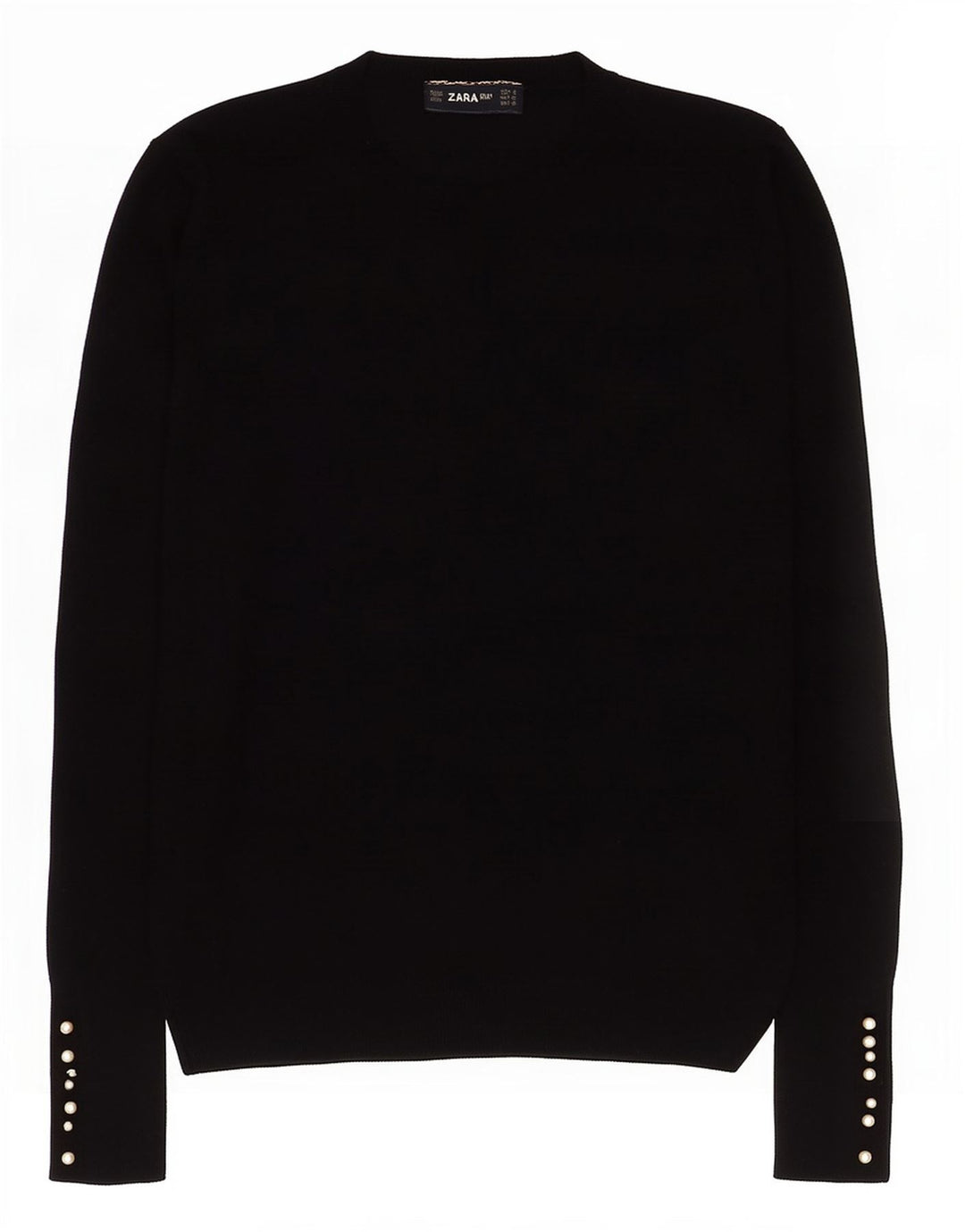 Zara - Jersey de cuello redondo para mujer, talla 40, talla M, color negro