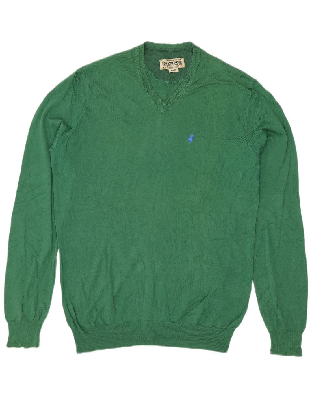 Marlboro Classics - Jersey con cuello en V para hombre, color verde medio, algodón