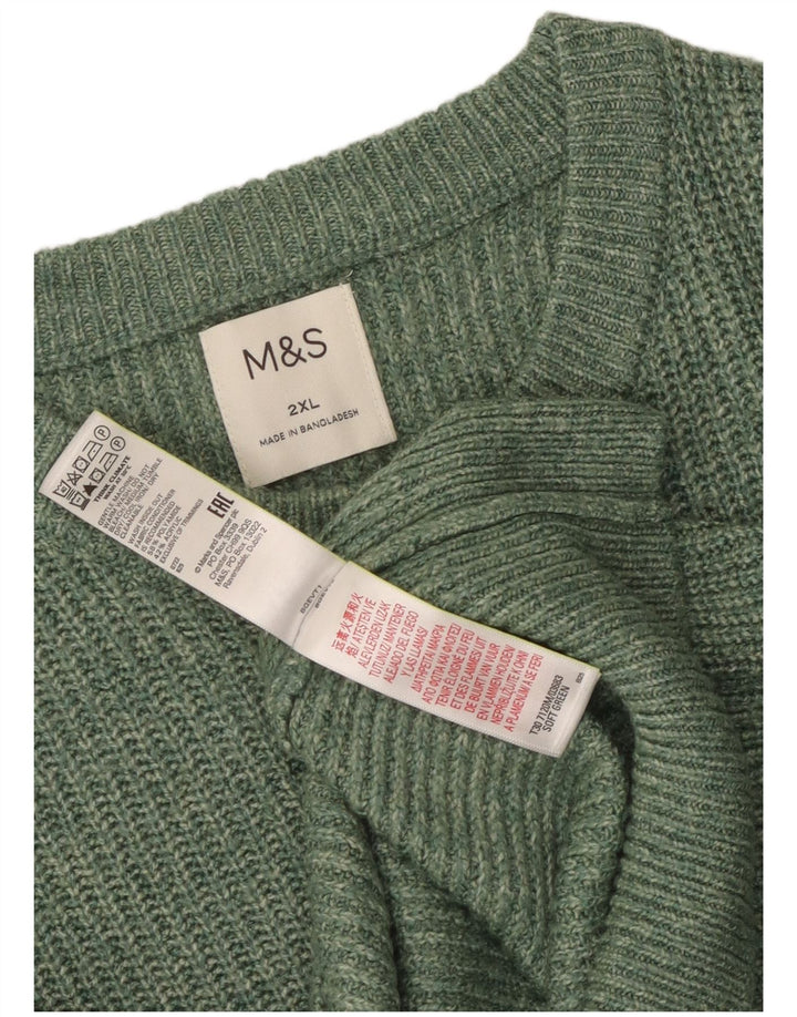 Marks & Spencer - Jersey de cuello redondo para hombre, talla 2XL, poliamida verde