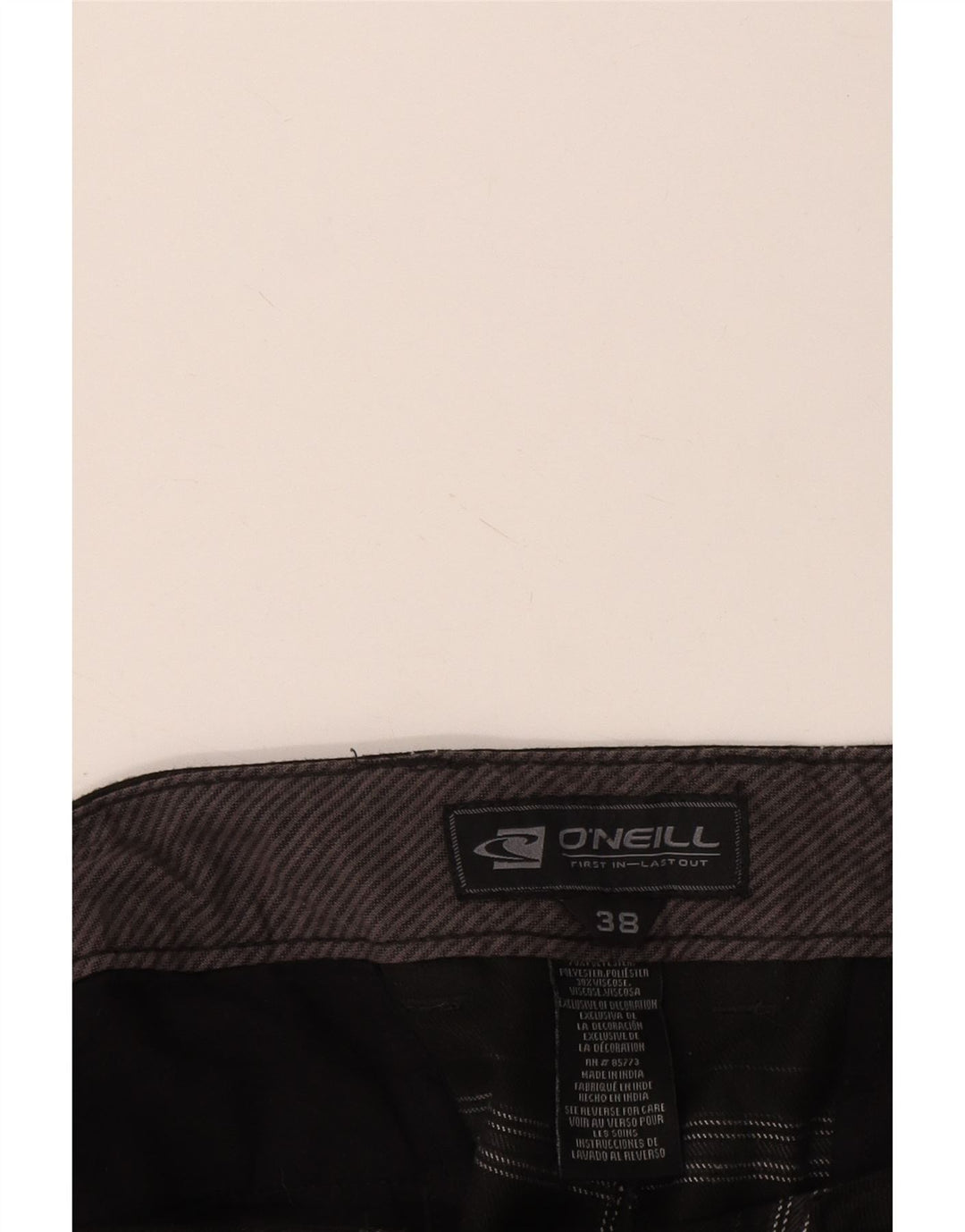 O'Neill Pantalones cortos chinos para hombre W38 XL Poliéster a cuadros negros