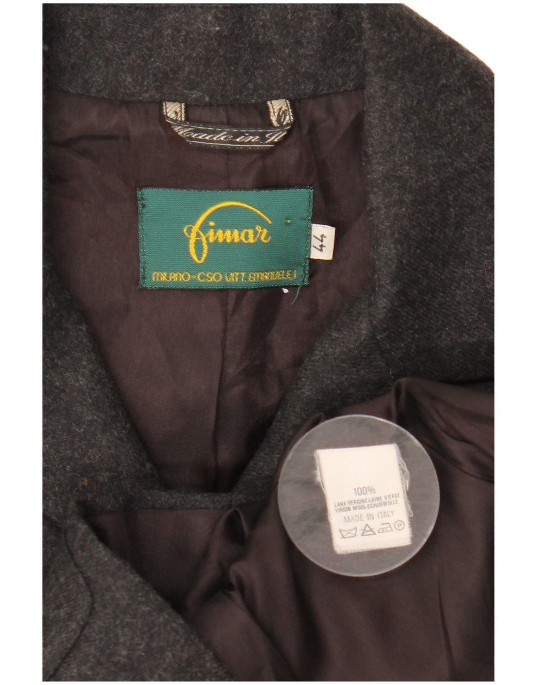 VINTAGE Chaqueta Blazer de 5 botones para mujer IT 44 Lana moteada gris medio