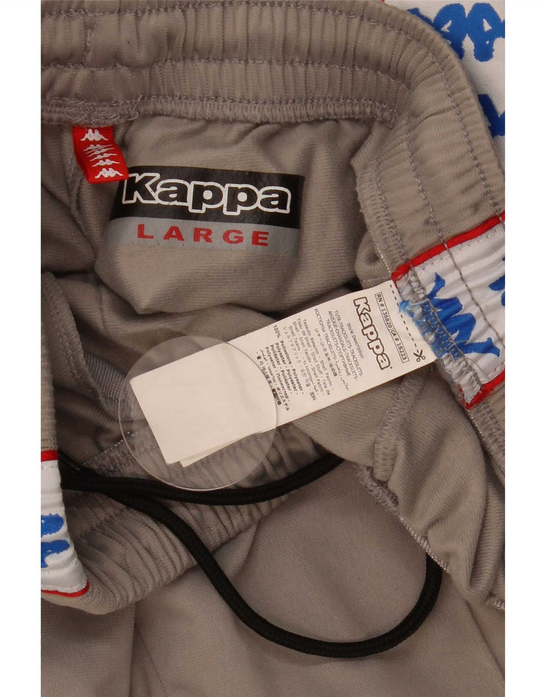 Kappa Hombre Pantalones De Chándal Con Gráfico Grande Gris Colorblock Poliéster