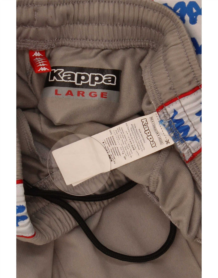 Kappa Hombre Pantalones De Chándal Con Gráfico Grande Gris Colorblock Poliéster