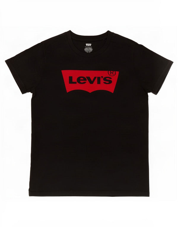 Levi's Camiseta gráfica para mujer Top UK 10 Small Black Cotton