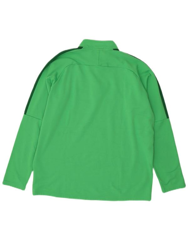 NIKE Hombre Dri Fit Zip Neck Pullover Chándal Top XL Verde Colorblock