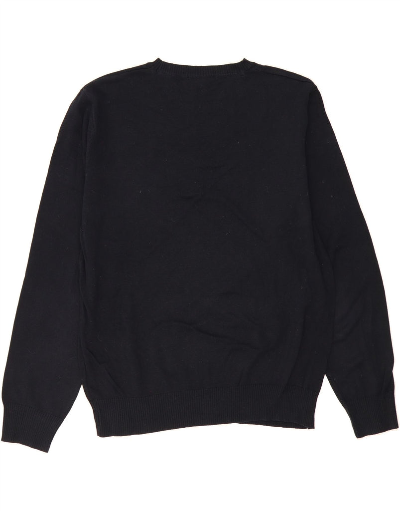 SCHOTT Mens Boat Neck Jumper Sweater XL Black Cotton Vintage Schott and Second-Hand Schott from Messina Hembry 