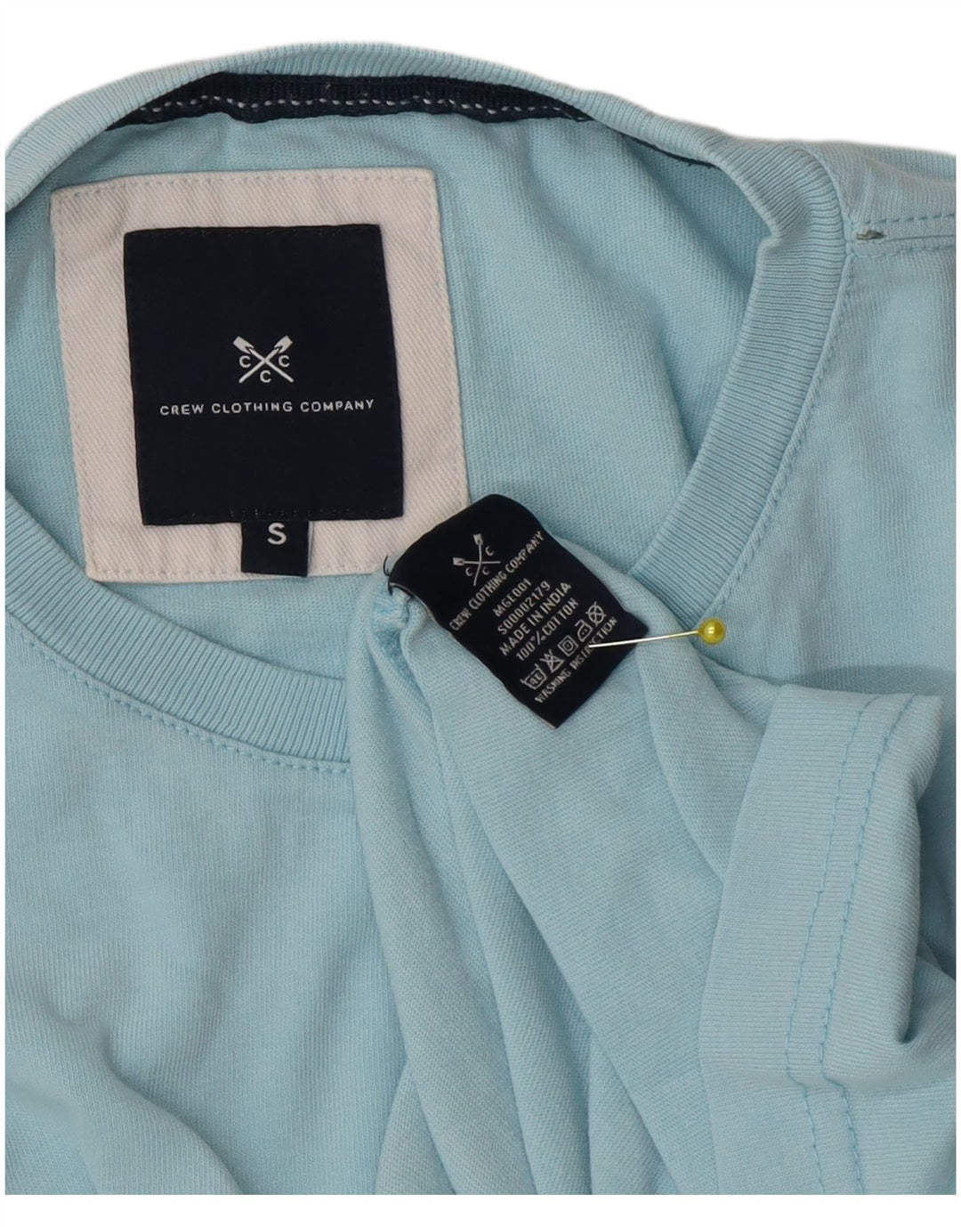 Crew Clothing Camiseta para hombre Top Small Blue Cotton