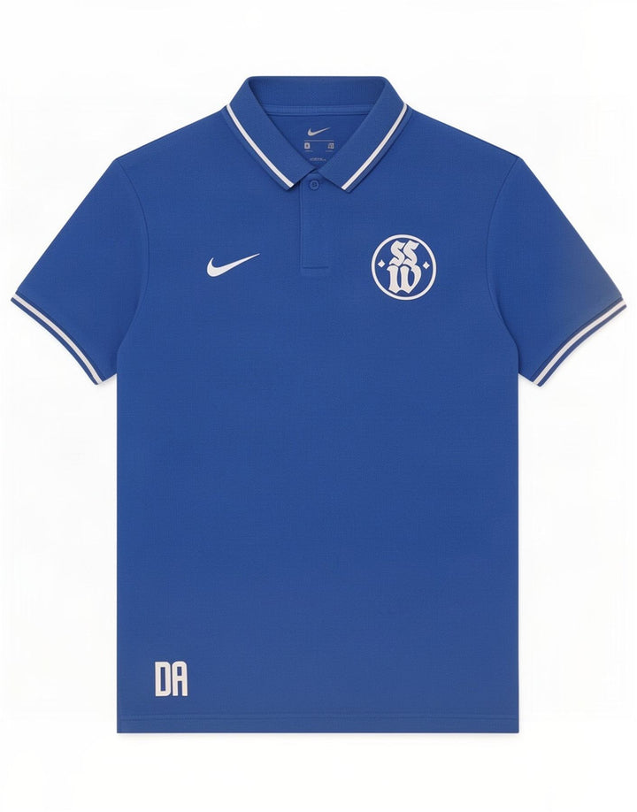 Nike Polo gráfico para hombre de algodón azul medio