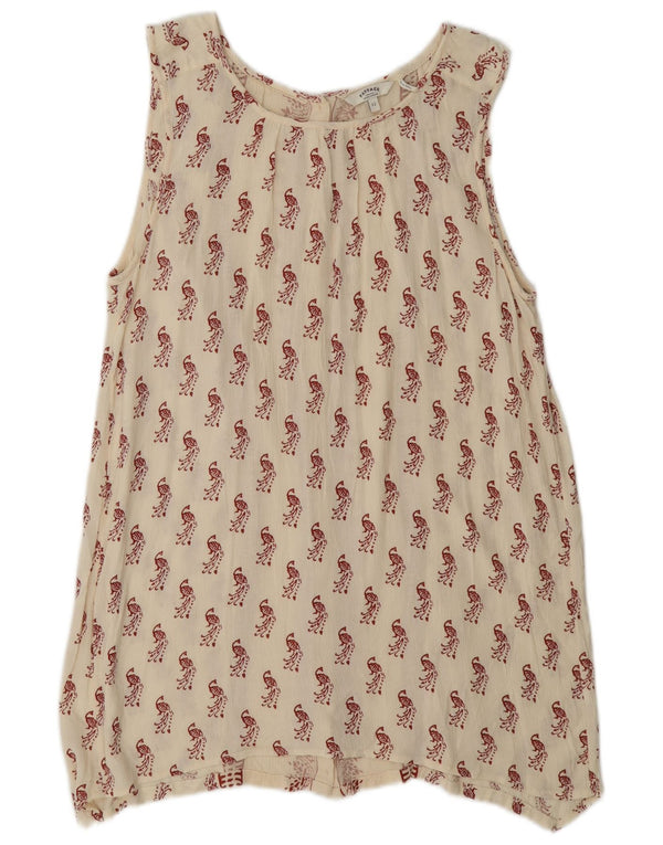 Top tipo túnica con estampado abstracto para mujer de Fat Face UK 40, mediano, color blanco roto