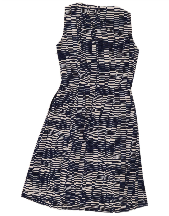 Stefanel Vestido tubo sin mangas para mujer EU 38 Medio azul marino geométrico