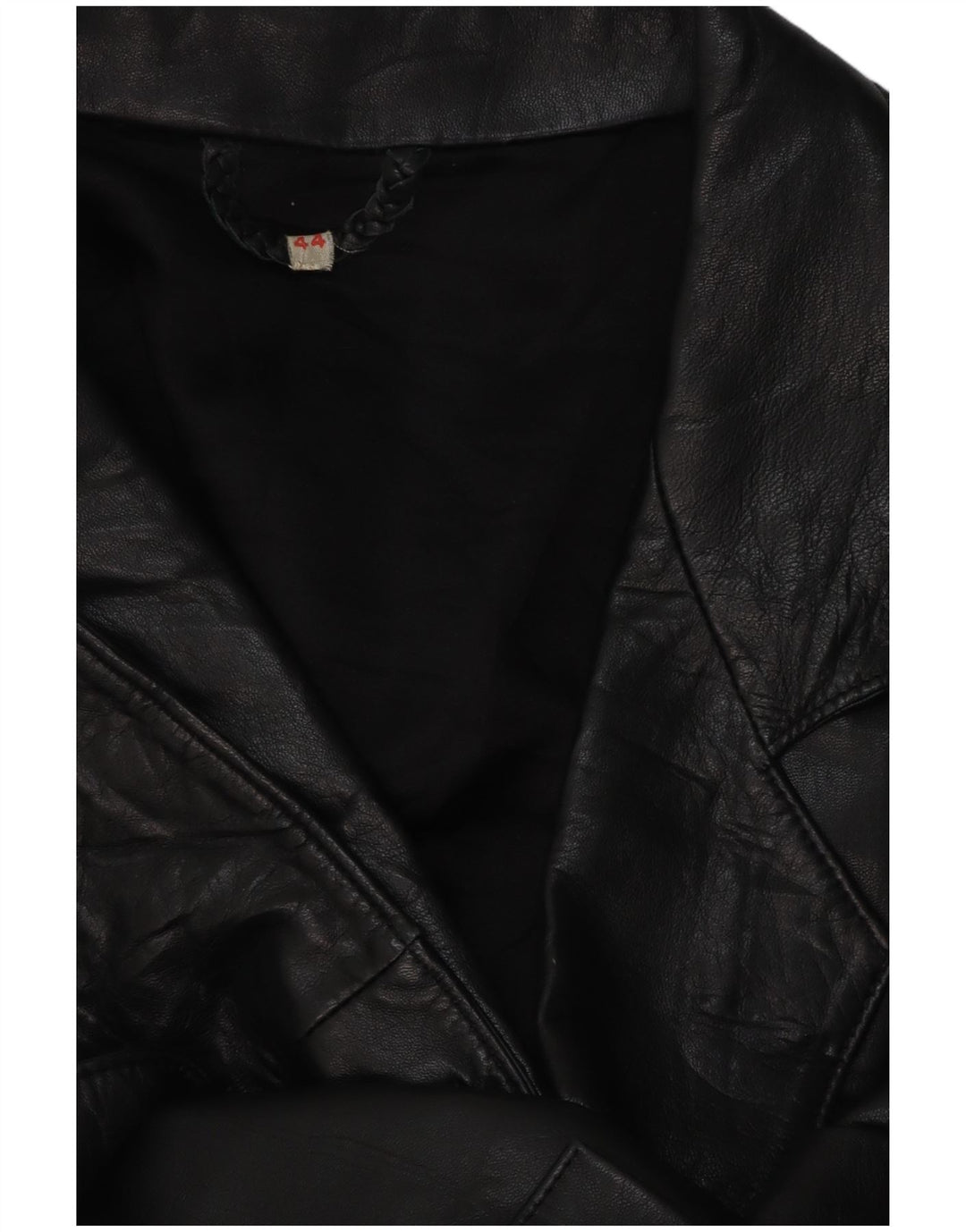 VINTAGE Chaqueta Blazer de Cuero de Doble Pecho para Mujer EU 44 XL Negro