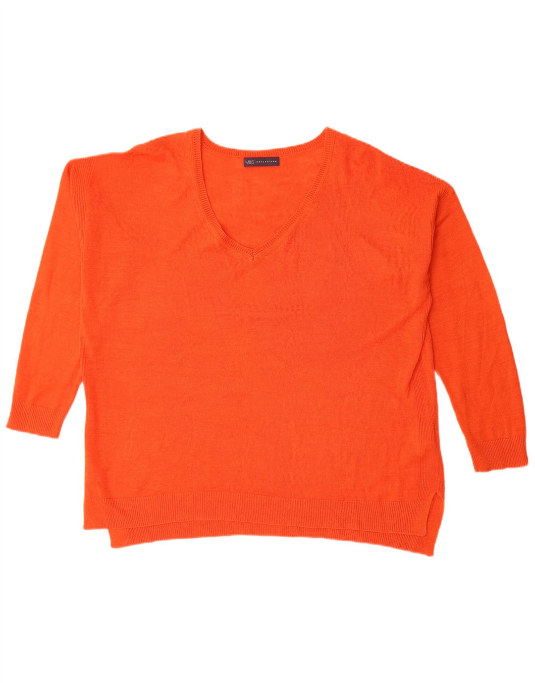 Marks & Spencer Jersey extragrande con cuello en V para mujer UK 44 Grande Naranja