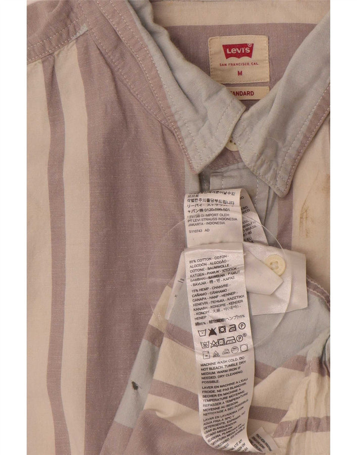 Camisa Levi's Standard De Manga Corta De Algodón A Rayas Gris Medio Hombre