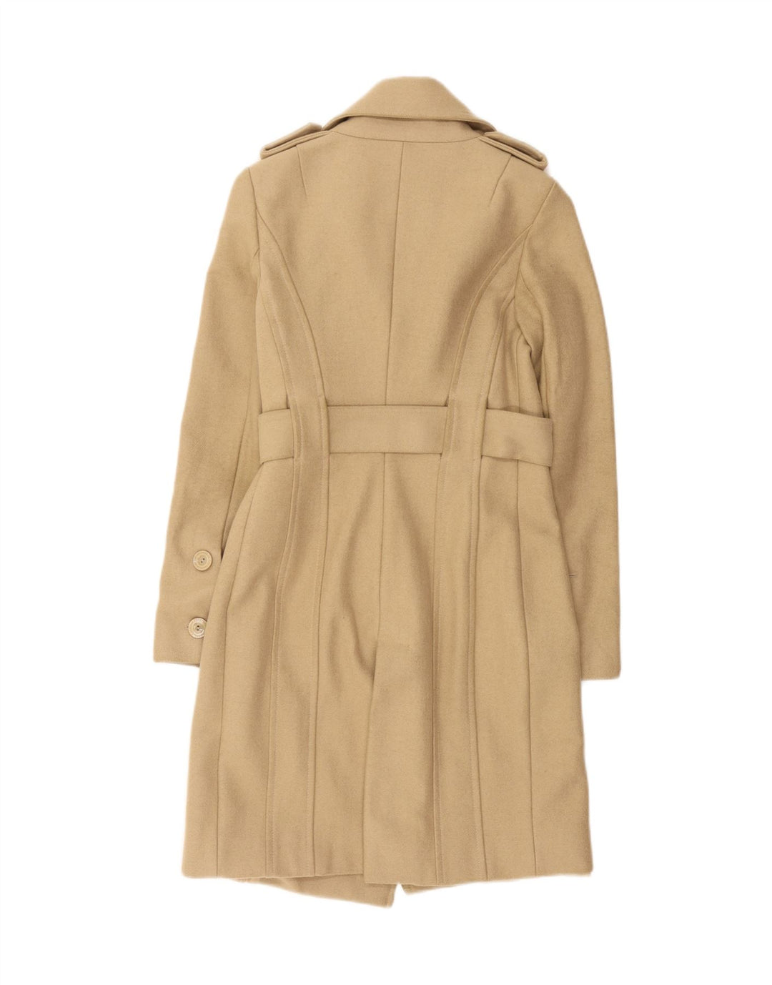 Patrizia Pepe Abrigo Militar Cruzado Mujer IT 40 Small Lana Beige