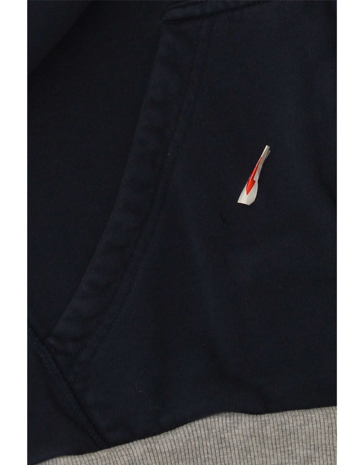 Adidas Hombre Zip Sudadera Con Capucha Suéter Medio Azul Marino Algodón