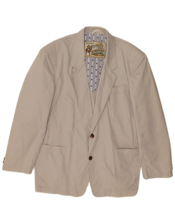 EQUIPO Chaqueta tipo blazer de 2 botones para hombre UK 40 Grande Algodón gris