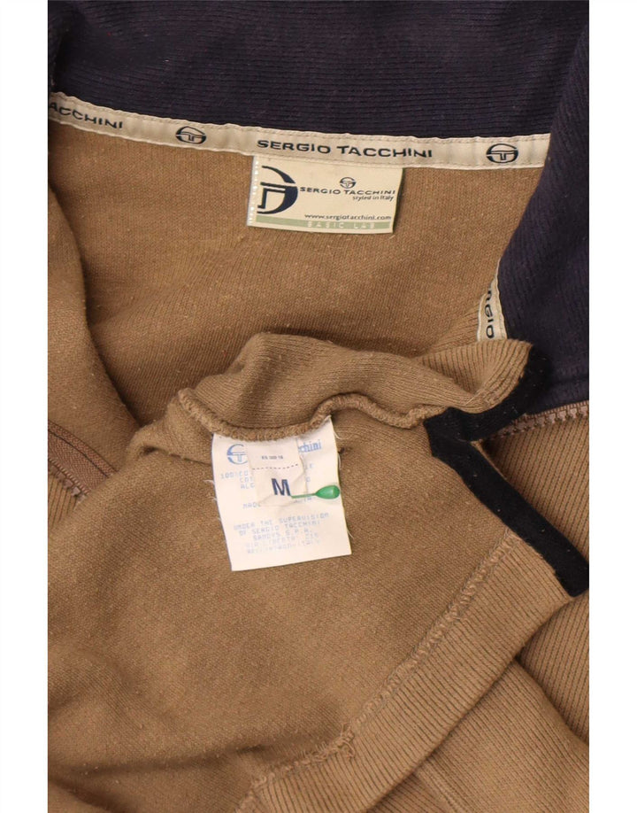 Sergio Tacchini Hombre Sudadera Con Cremallera Y Cuello Jersey De Algodón Beige Medio