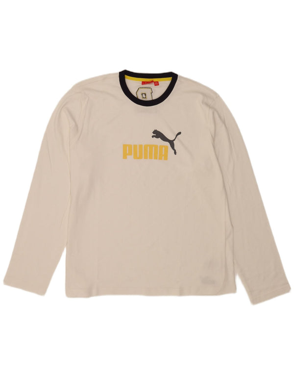 Puma Hombre Gráfico Top Manga Larga XL Algodón Blanco