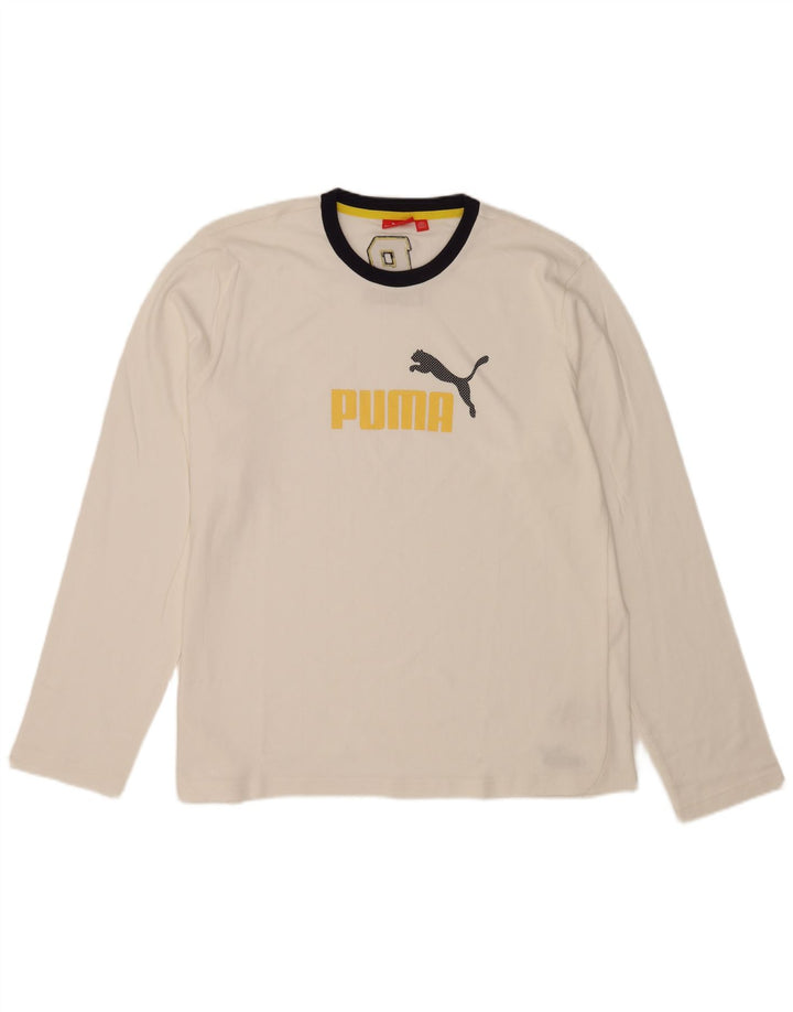 Puma Hombre Gráfico Top Manga Larga XL Algodón Blanco