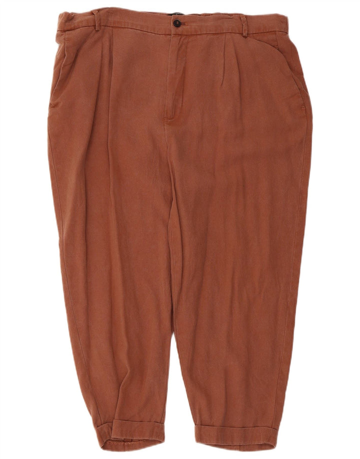 Zara Mujer Pantalón Capri XL W32 L22 Marrón