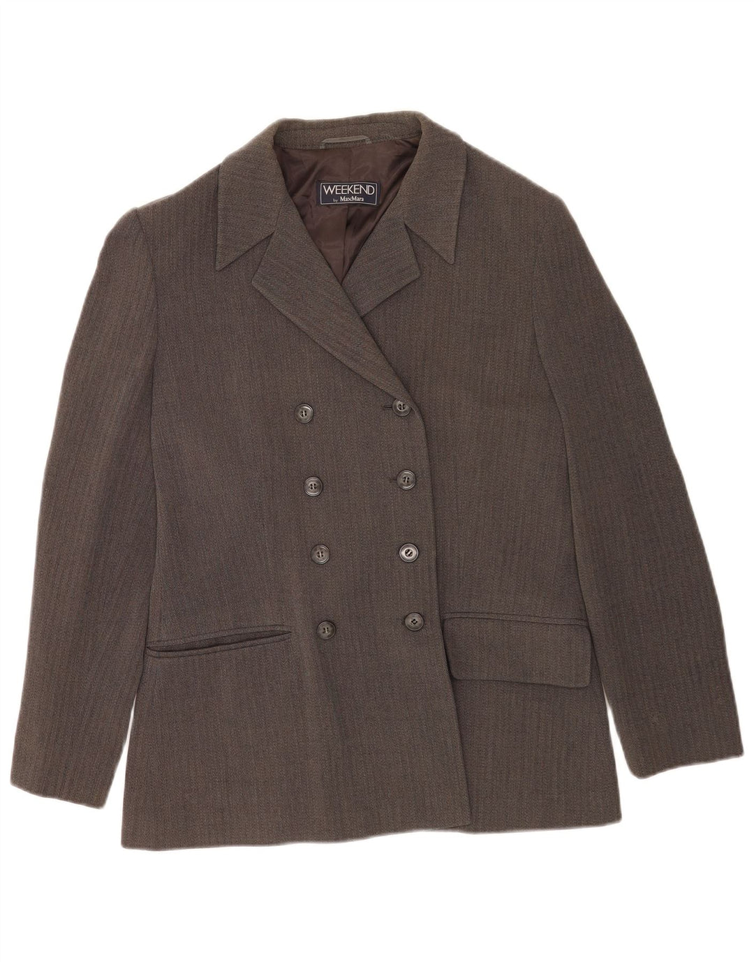 Max Mara Chaqueta Blazer de Fin de Semana para Mujer Reino Unido 46 Grande Gris Chevron