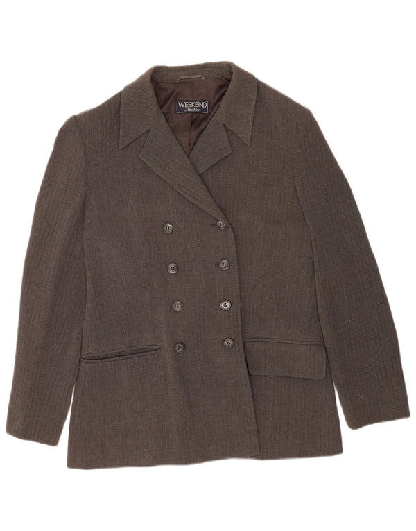 Max Mara Chaqueta Blazer de Fin de Semana para Mujer Reino Unido 46 Grande Gris Chevron