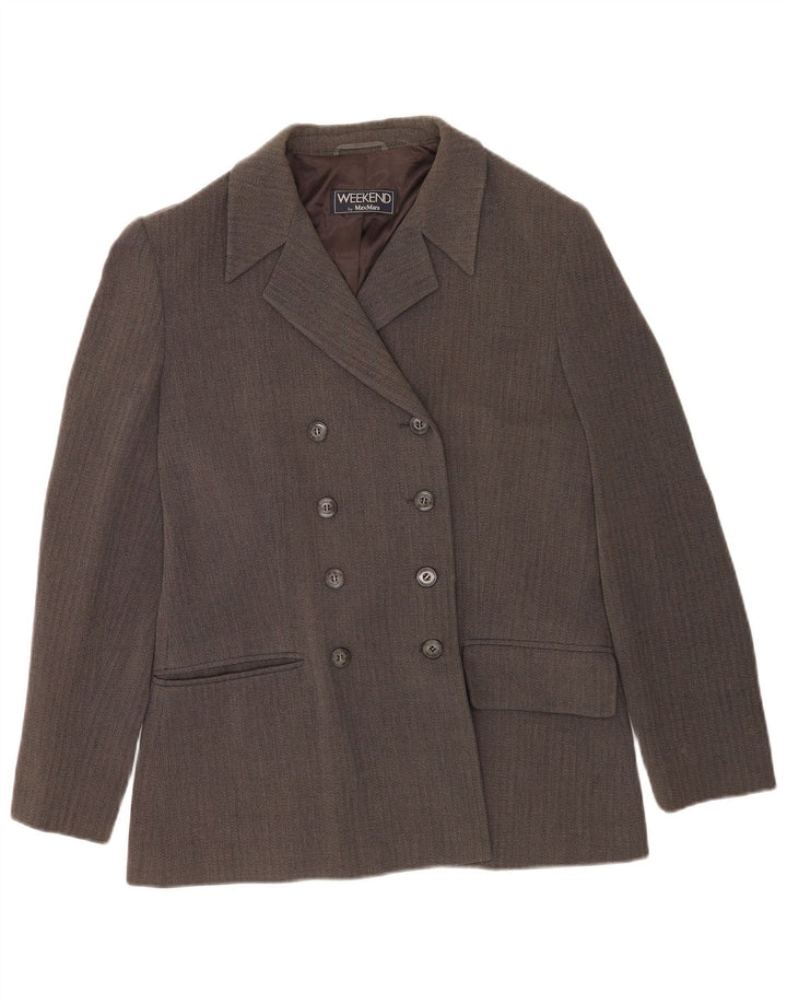 Max Mara Chaqueta Blazer de Fin de Semana para Mujer Reino Unido 46 Grande Gris Chevron